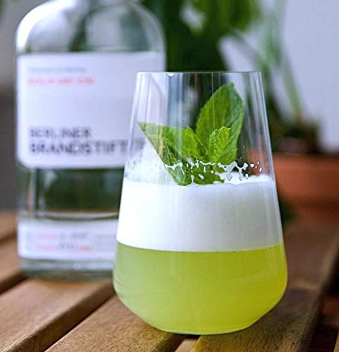 Bohemia Crystal Sandra Tall Cocktail Glasses 440 ml – Set of 6 | Lead-Free Czech Crystal Tumblers | Elegant Glassware for Cocktails, Whiskey, Bourbon, Scotch & Mixed Drinks | Dishwasher Safe