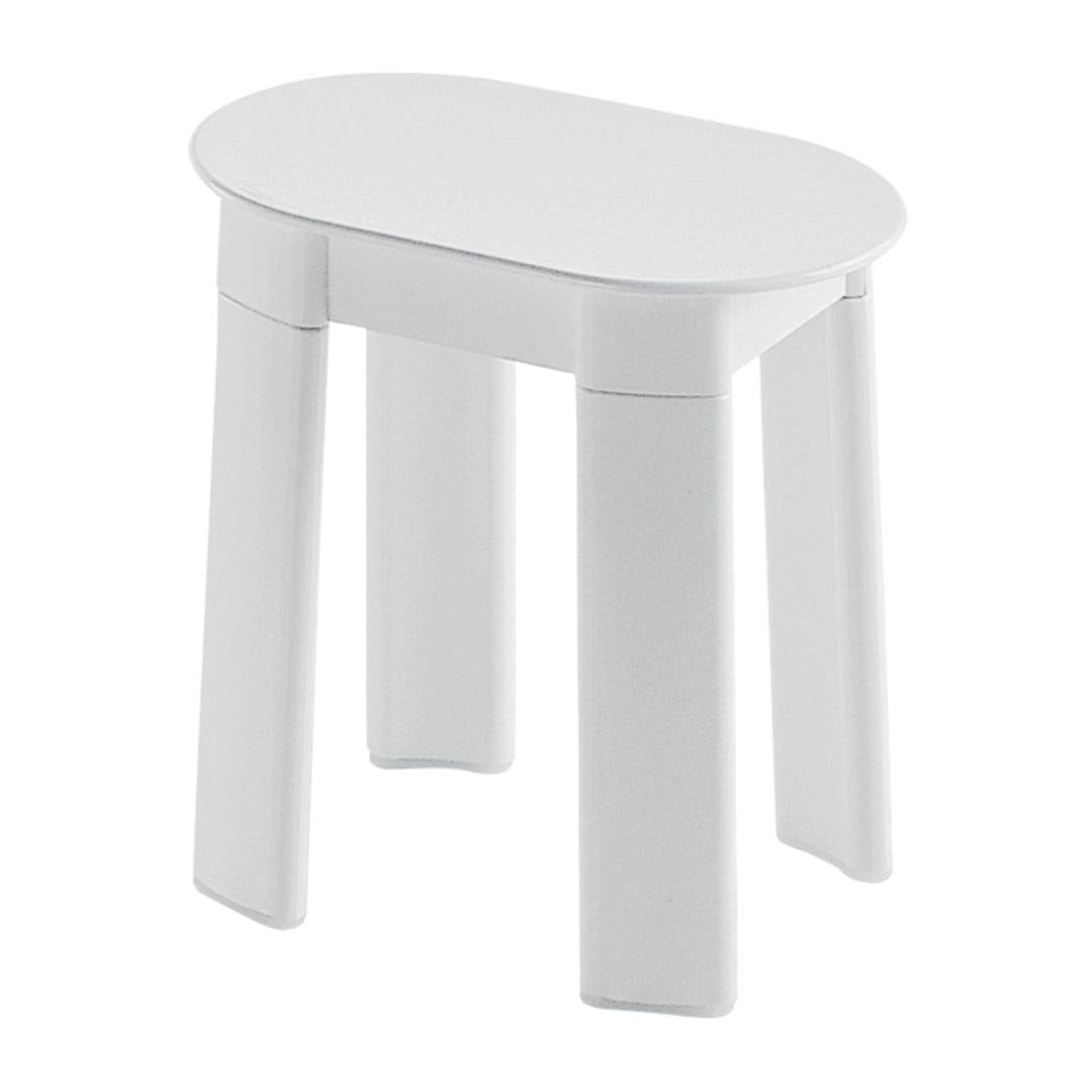 Kiamami Valentina - Sgabello per bagno 4 gambe resina termoplastica bianca