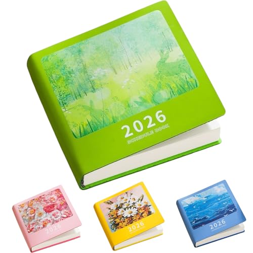FFYGYNFDE 2026年手帳 スケジュール帳 マンスリー手帳 A6 デイリーノート 2026 年 1 月始まり B6 サイズ 完全に平らに開ける コンパクト持ち運びやすいポケットノート ビジネスプランナー 糸綴じ製本 厚手ドライボンド紙 カラーインデ