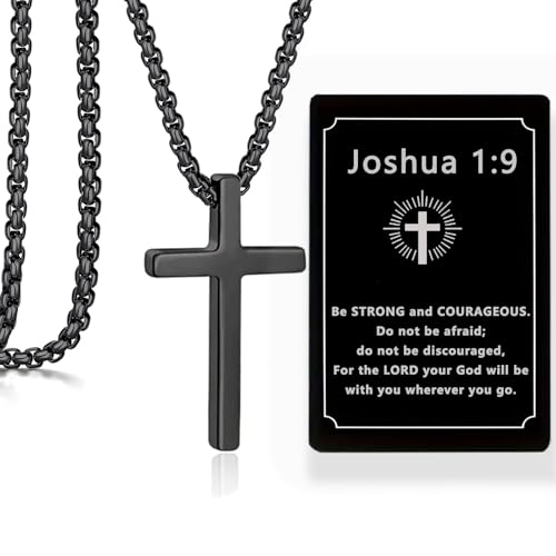 Teen Boys Gifts Ideas Cross Necklace for Men Boys Son Grandson Birthday Christmas Gifts
