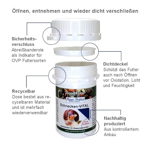 Aqua-Tropica - Schnecken-VITAL Power - 4 in 1 Schneckenfutter Sticks I Fitnesskur für Land- & Wasserschnecken I Gezielte Nährstoffversorgung I 40g