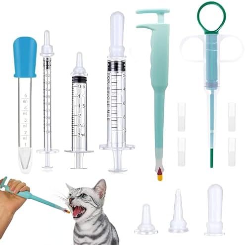 Cat Pill Shooter, Pet Pill Dispenser, Pet Syringe & Dropper wirh ...