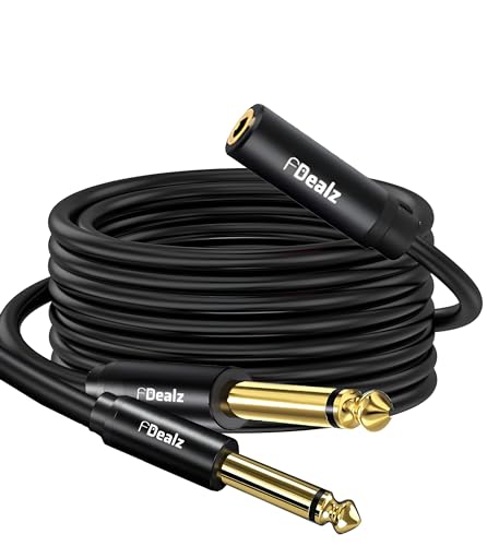Image of [ 1.5 Meter ] 3.5mm Stereo Female to 2 Ports 6.35 Male Mono Cable, 3.5mm 1 /8 TRS Female to Dual 6.35mm 1 /4 TS Male Stereo to Mono Y Splitter Cable, 3.5 Female to 2 Ports 6.35 Male Mono Cable
