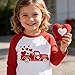 Purkartt Toddler Boys Girls Valentines T-Shirts Heart Truck Print Cotton Shirts Raglan Long Sleeve Tops Tees 6 Years