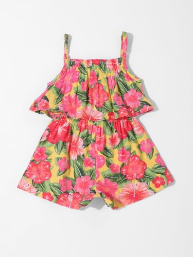 Image of Nautinati Girls Single-Strap Printed Jumpsuit with Assymetric Neckline | Age 2-10 Years