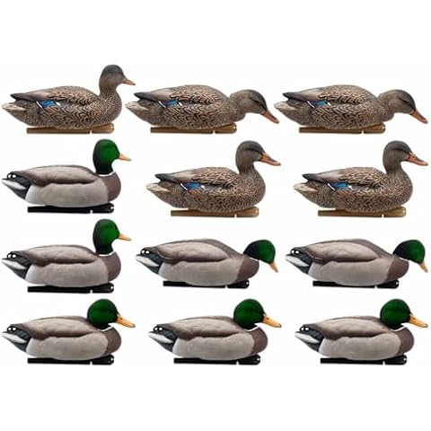 Avian-X TopFlight Floating Duck Decoys Fusion Pack with Flocked-Headed Mallard Drakes - 12 Pack Cover