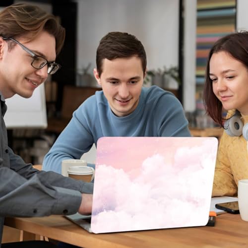 Funda MacBook Pro 15 A1398 rígida con protector de teclado nube rosa 6