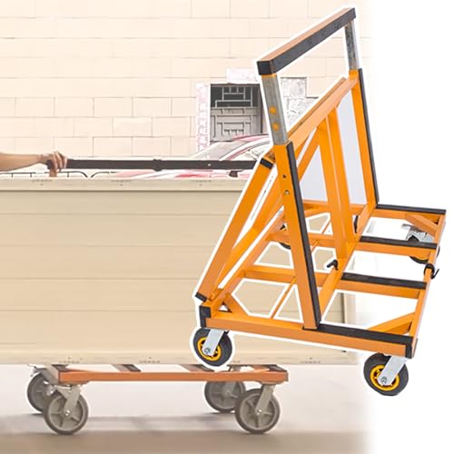 Heavy-Duty Plate Transport Cart with Retractable Function for Easy Transport of Doors, Windows, Glass, and Lumber on Construction Sites, Yards, and Warehouses