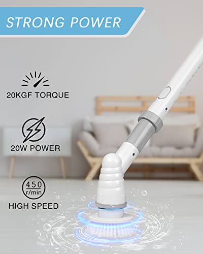 Dimuat Electric Spin Scrubber, Shower Scrubber For Cleaning, Cordless Grout Power Bathroom Cleaner For Cleaning Tile, Floor, Bathtub #TOP2