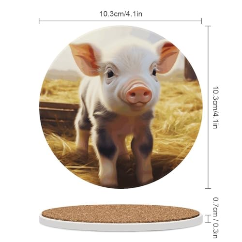 Dessous de verre céramique animal de la ferme x6 avec liège - 3