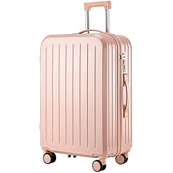 Maletas Lulu Castagnette Baratas CASEGO Maleta de Gran Capacidad de 28 Pulgadas con portavasos Silencioso Rueda Universal Bloqueo de código Trolley retráctil Maleta Unisex (Pink 26 Inch)