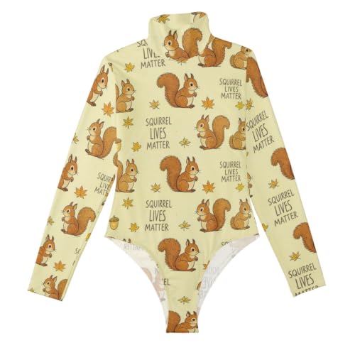 Traje básico de manga larga para mujer con cuello alto falso y estampado animal de GuoChe