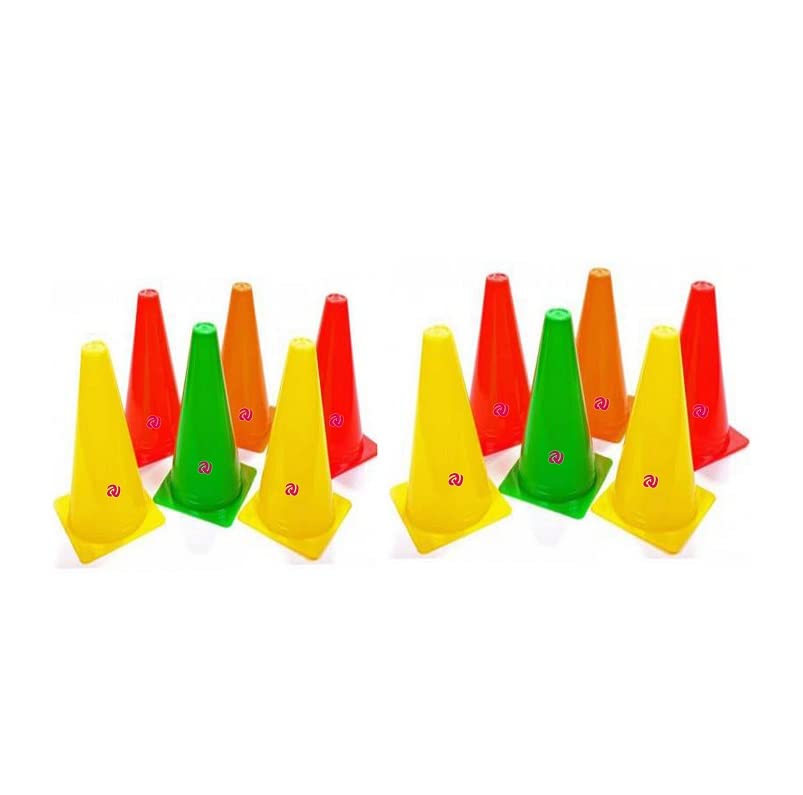 A1VK Agility Marker Cones Used in Soccer, Cricket, Training in polyethylene for Sports Training, Traffic Cone, Dog Agility and Outdoor Agility Training - Multicolor (Pack of 12) (B08XWGCVXB) Amazon Price History, Amazon Price Tracker