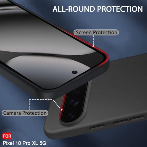 Image of TheGiftKart Sleek Back Cover Case for Google Pixel 10 Pro XL | Slim Fit Protective Design | Ultra Matte Finish | Camera Protection Bump | Soft Silicon Case Cover for Pixel 10 Pro XL (Silicone, Black)