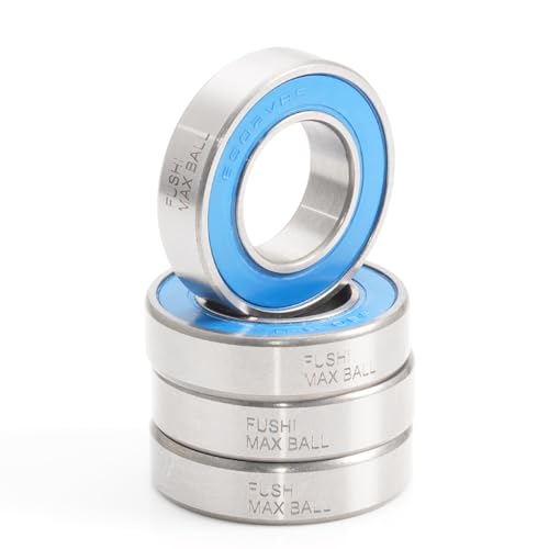 6902 VRS MAX Industrielager, Größe 15x28x7mm Chromstahl blau abgedichtet mit Fett, 6902LLU Cart Vollkugellager für Fahrradnaben Pivot (4 Stück)