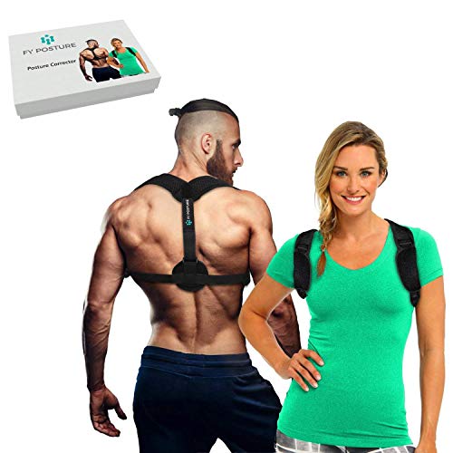 FY Posture Corrector Brace for Women & Men - Provides Upper Back & Shoulder Clavicle Support for Back Straightener Pain Relief - Improves your Comfort - Front Adjustable Straps