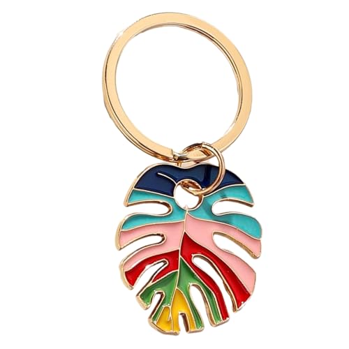 VIVIWI Colorido llavero con colgante de hoja de resina, llavero de moda para amantes de la naturaleza y entusiastas de la moda