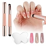 2Pcs Nail Art Pen, Silicone Nail Brush For Ombre Nail Art, Reusable Double-Ended Gradient Sponges Pen, Soft Head Stamper, Chrome Nail Powder Applicator Brush For Ombre Aura Nails(Pink)