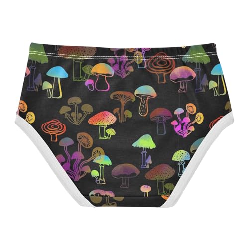 Wusikd Colored Mushrooms Girls Underwears Cotton Rainbow Girls Briefs Soft Toddler Underwear 6T2