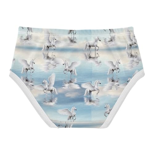 Joisal Durable Toddler Girls Underwear 2t Cotton Little Girl Panties Elegant Unicorns Pegasus White Briefs Underpants2