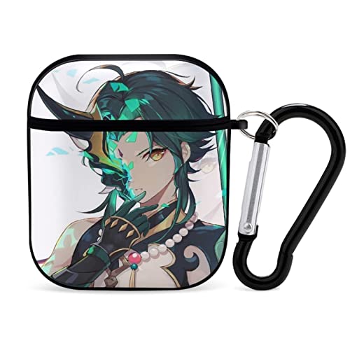 Qmjhhw Apple Bluetooth Headset Cover The Unicorn Xiao Genshin Impact Airpods Case 1&2 Comes With A Key Chain, Compatible With Wired Charging, Personalized And Customized Patterned Prints #TOP22