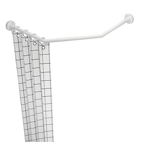 Tringle à rideau de douche d'angle antirouille en acier extensible sans perçage