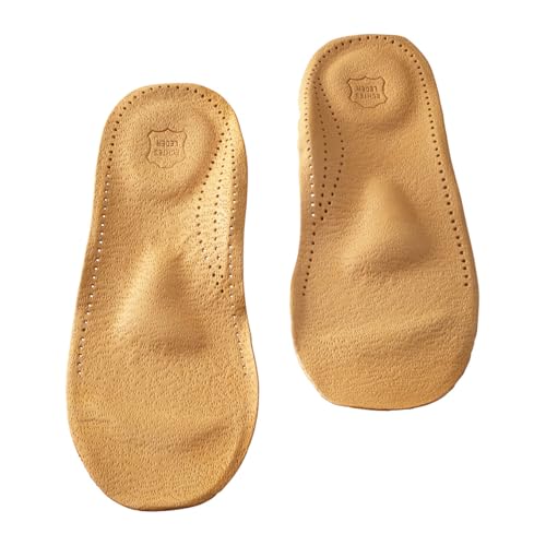 EUROtops Leder-Fußbett orthopädisch mit Fersensporn-Polster Längsgewölbe-Stütze & Pelotte Echtleder Einlegesohle zuschneidbar (39/40)