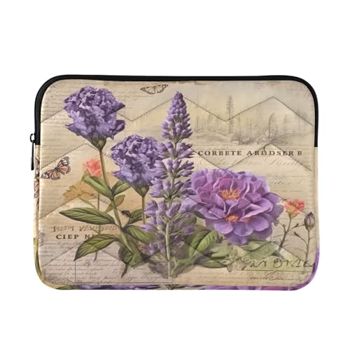 Funda Vintage Para Portátil 13-14 Pulgadas Lavanda Impermeable