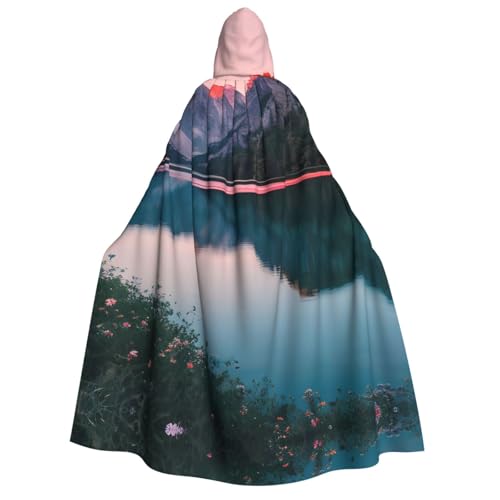 Cape à capuche coucher de soleil pour festivals et soirées cosplay