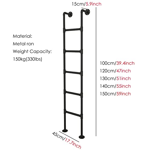 Échelle de lit superposé industrielle vertical de 100 à 170 cm avec marches larges - 3