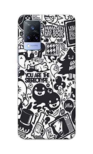 Image of Printed Hard Back Cover Case for Vivo V21 5G Back Cover (Mixed Cartoon) -702