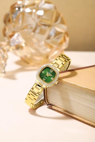 Image of London Fog Ave Maria Collection Analog Watch for Women with Square Dial, Crystal Studded Bezel Roman Numeral Markers and Stainless Steel Strap - LFW20004