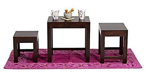 Image of AB ART Sheesham Wood Nesting Tables Set of 3, Walnut Finish, 18x12x18 Inch