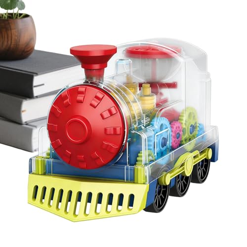 Genérico Tren de Juguete Infantil   Vehículo Infantil a Batería con Luces y Música,Trenes de Engranajes   para Regalos de Cumpleaños, Navidad, Escuela y Hogar