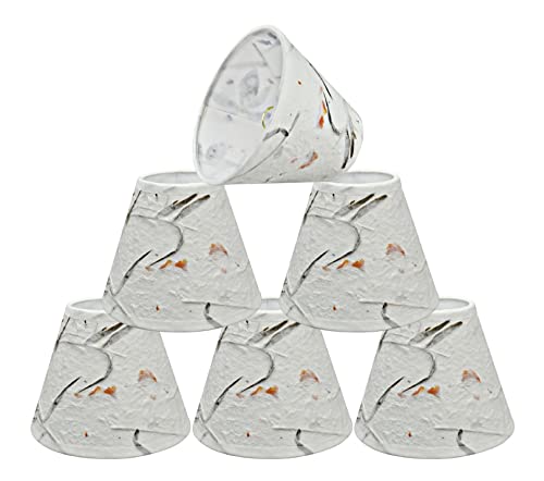 Image of Aspen Creative 32115-6A, Empire Clip-On Chandelier Lamp Shade, Off-White, 3 inch Top x 6 inch Bottom x 5 inch Slant Height, Set of 6