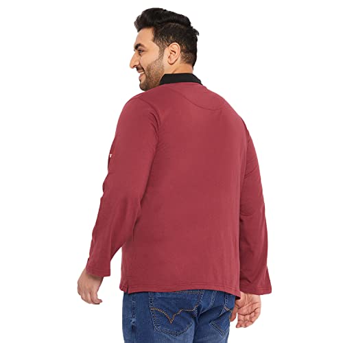 Image of Bigbanana Plus Size Men's Regular Fit Solid Henley Tshirt