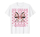 Photo Gallery fiocco rosa con motivo «ice cream queen cone girl mom» maglietta Photo Gallery fiocco rosa con motivo «ice cream queen cone girl mom» maglietta