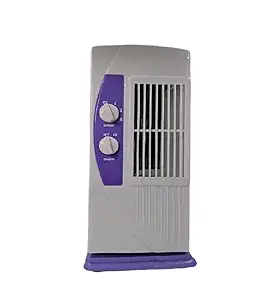 Portable 2 Blade Mini Tower Fan With Rotating & Revolving for Uses Home, Kitchen, Shop, Office, Kids Room, 80 Watts Tower Fan, Four Way Air Deflection (White & Purple)