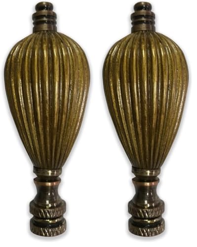 Image of Royal Designs Vase Shaped 3.5 inch Lamp Finial for Lamp Shade, Antique Brass (Pack of 2)