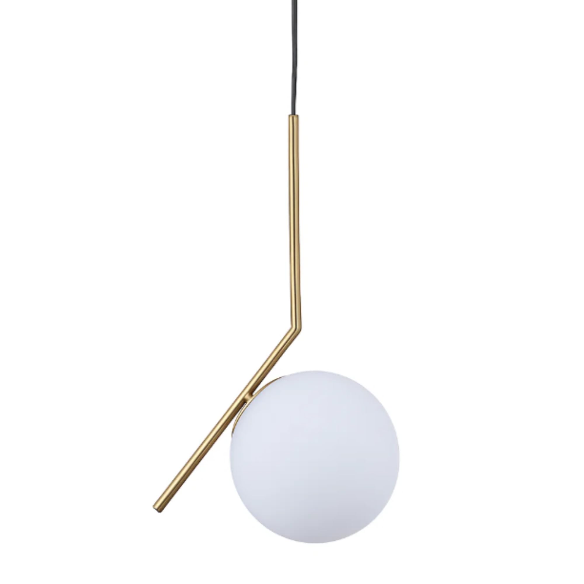 B·LED BARCELONA LED Lámpara de Techo Colgante Moderna Dorada con Bola Cristal Blanca Opalina Elegante Casquillo E27 para Salón Dormitorio Comedor
