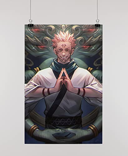 Image of AD INFINITUM Anime jujutsu kaisen 300 gsm Paper Wall Poster, Multicolor | 13 x 19 inches | (SUKUNA 2)