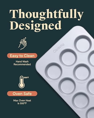 image for Caraway Non-Stick Ceramic 12-Cup Muffin Pan - Naturally Slick Ceramic 