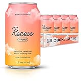 Recess Mood Magnesium & Adaptogen Drink, Relaxation Beverage, 12 Ounce (Grapefruit Tangerine, 12 Pack)