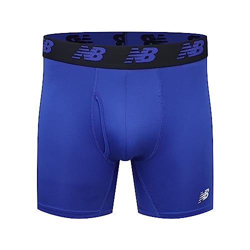 Image of New Balance Men's Performance Boxer Briefs with Fly, Breathable Stretch Underwear, Moisture Wicking, Soft Waistband (3 Pack)
