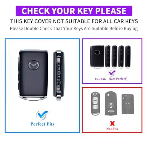 Image of QBUC 2PCS for Mazda Silicone Rubber Key Fob Cover with Keychain (4 Buttons)