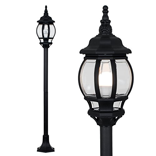 MiniSun Modern Black Outdoor Garden IP44 Rated Bollard Lamp Post Light