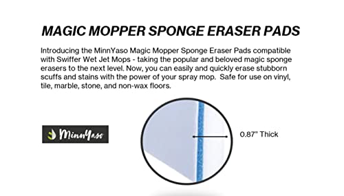 MinnYaso Magic Mopper Sponge Eraser Mop Pads