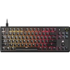 Corsair K70 CORE TKL RGB Tenkeyless Mechanical Wired Gaming Keyboard – Pre-Lubed MLX Red v2 Linear Switches, SOCD, ABS Double-Shot Keycaps, Sound Dampening, 1000Hz Polling, QWERTY NA – Black