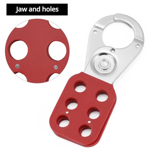 Image of QWORK Lock Out Tag Out Hasp and Lockout Tagout Steel Cable Locks with Keys, 4 Sets