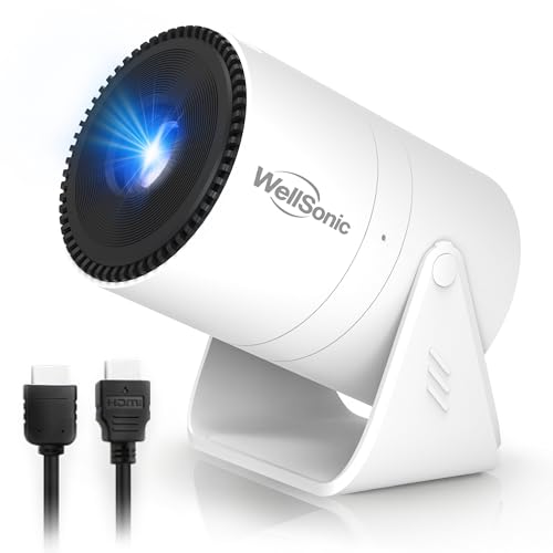 Image of Mini Projector with WiFi and Bluetooth, Portable Movie Projector support 1080P, Electric Focus, 210 Rotatable Stand, 150'' Screen Home Cinema Smart Projector for Phone, PC, HDMI USB, Laptop